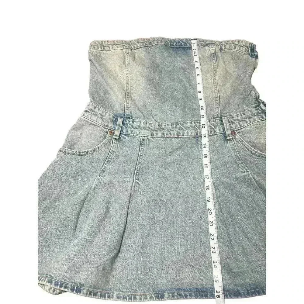 ZARA PLEATED TRF DENIM DRESS XL NWT - Picture 9 of 11